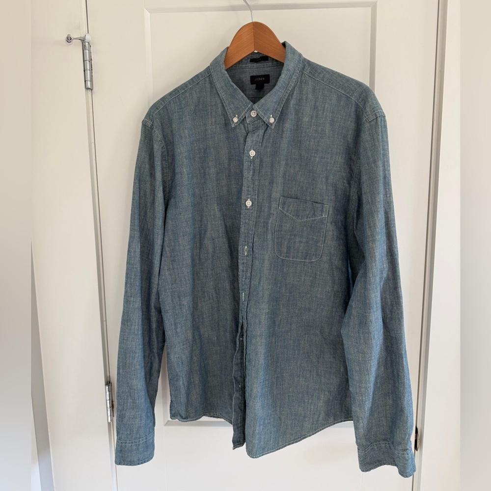 J.Crew Slim Chambray Shirt – Blue Denim – Men’s XL